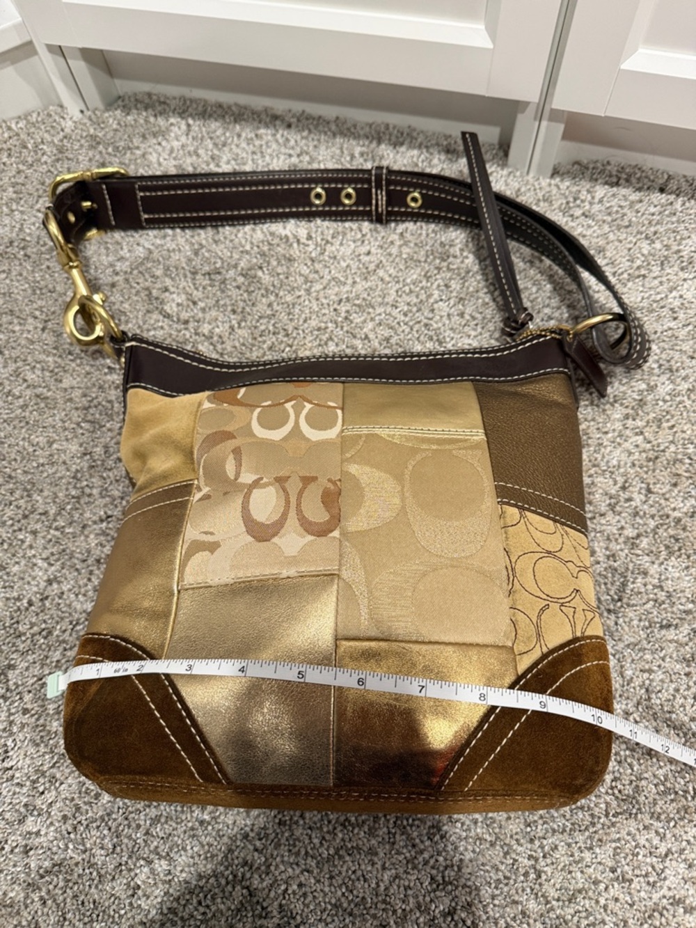 Vintage Coach F10387 Hobo Crossbody Patch Work - Picture 9 of 11